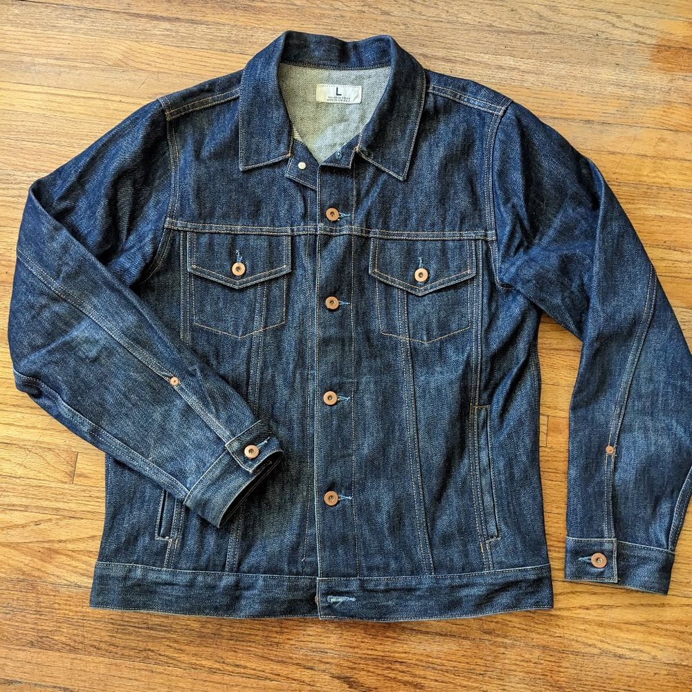 Tellason Stock made in USA Jean Denim Jacket Men's Large